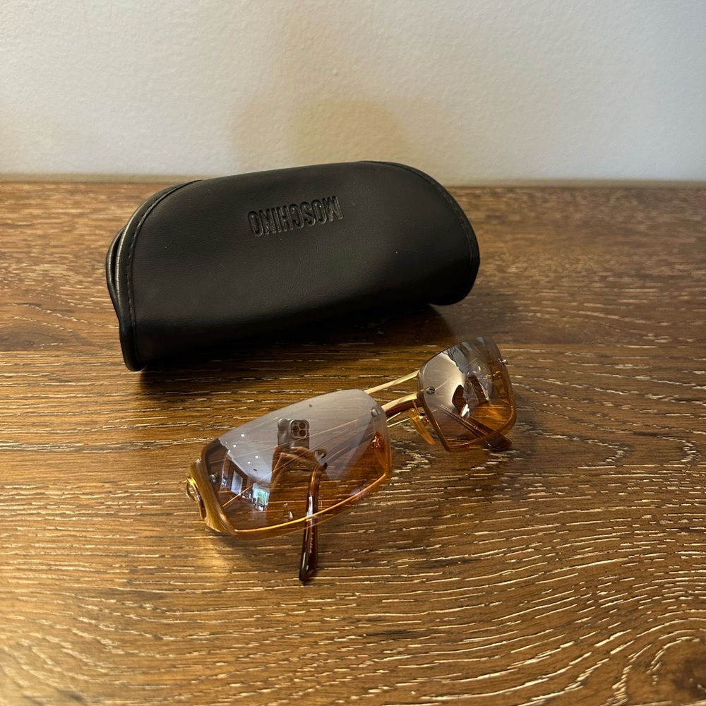 Moschino Amber Brown Gradient Rimless Sunglasses